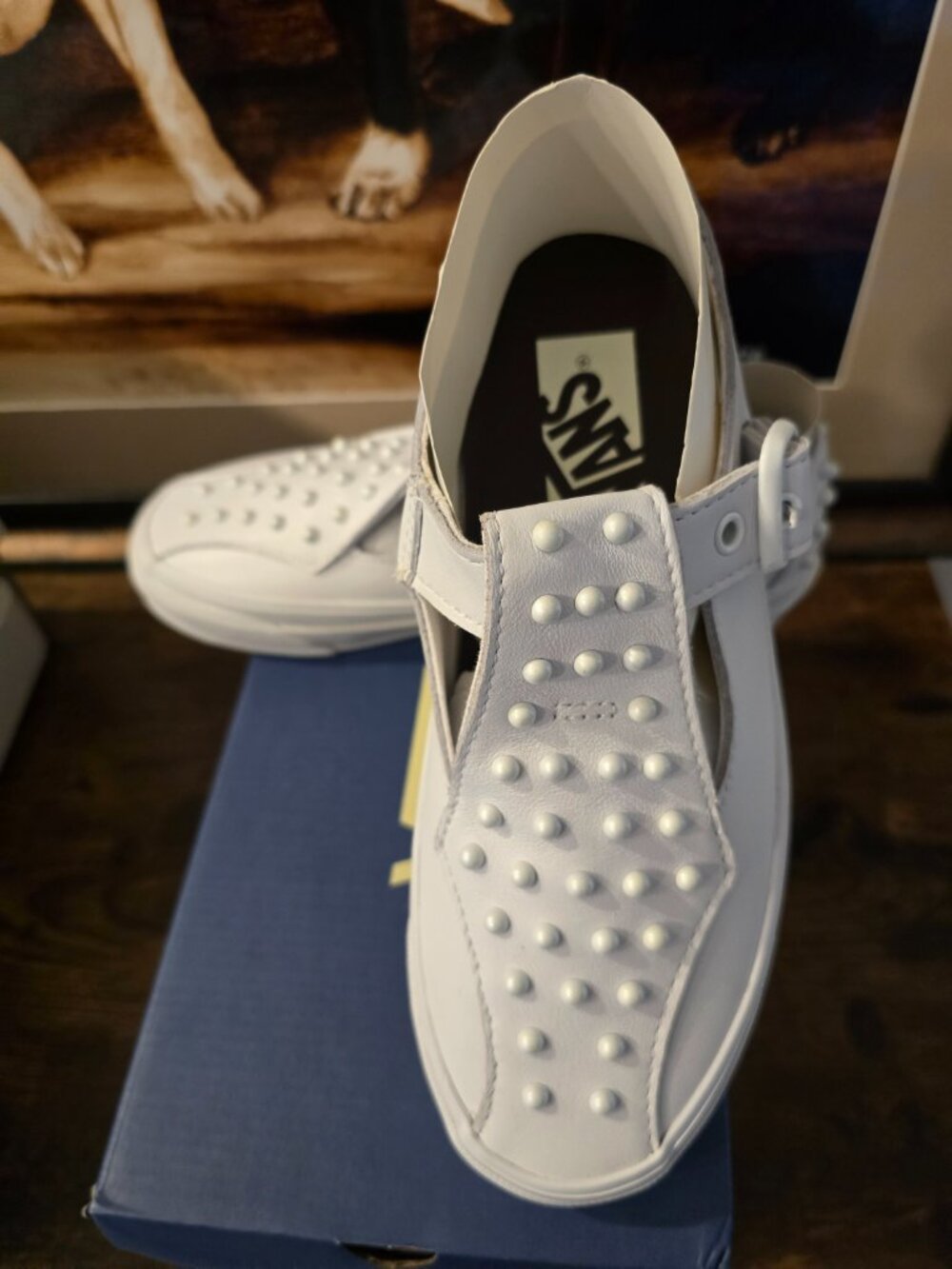 VANS Style 93 Mary Jane Lx Pearlized White Studded VN000D8ZCJA Women's Sz 6.5 US